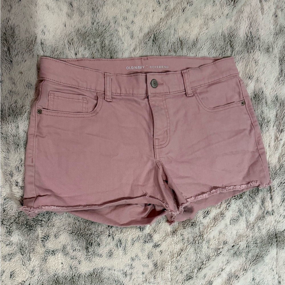 Old Navy Pink Jean Shorts with Frayed Hem